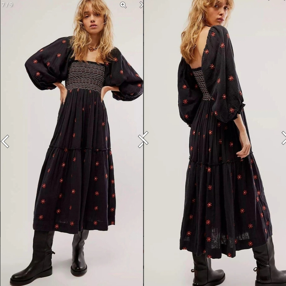 NWOT-Free People Dahlia Embroidered Maxi Dress